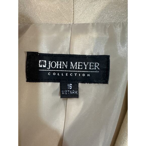 John Meyer Beige Professional Designer Skirt Jacket Suit Set Women 16 - Picture 9 of 10
